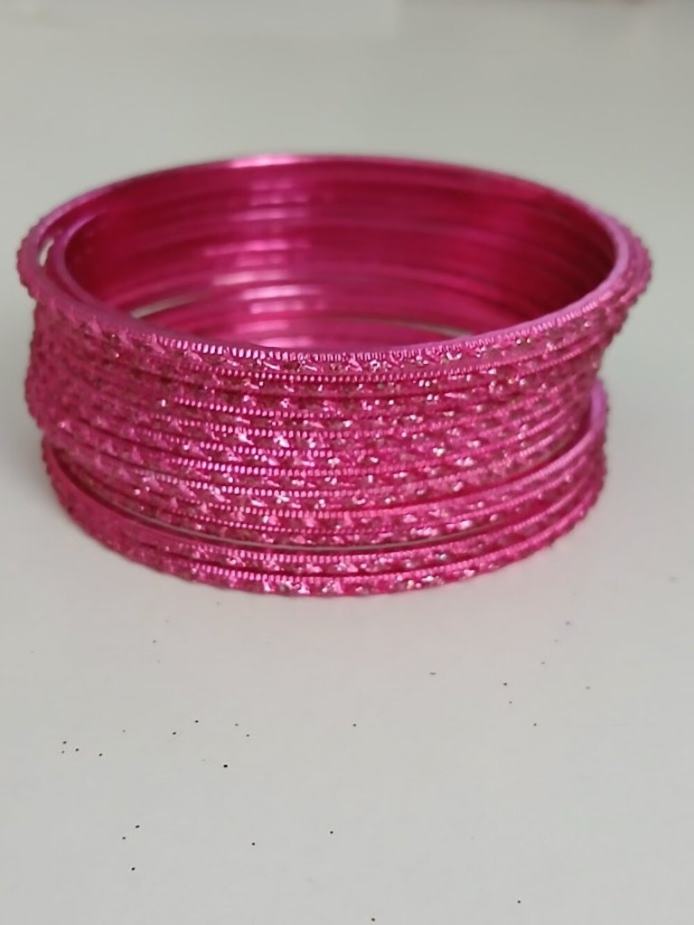Hot Pink Indian Bangles (1) set of 12 - size 2.6 small/ medium